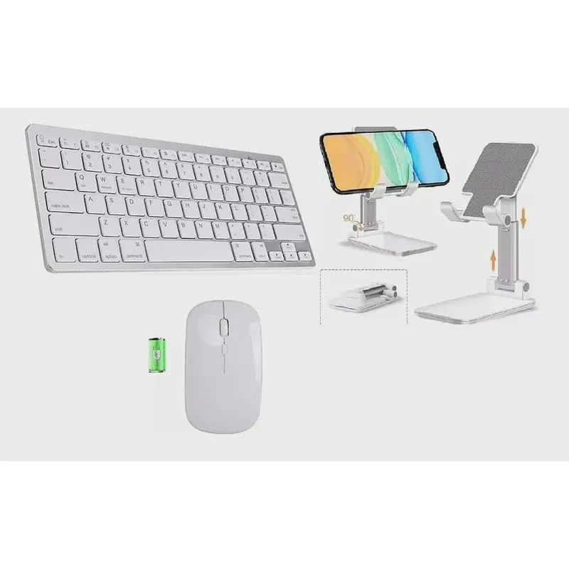 Teclado Mouse Suporte Tablet Galaxy Tab S6 Lite P615 Branco
