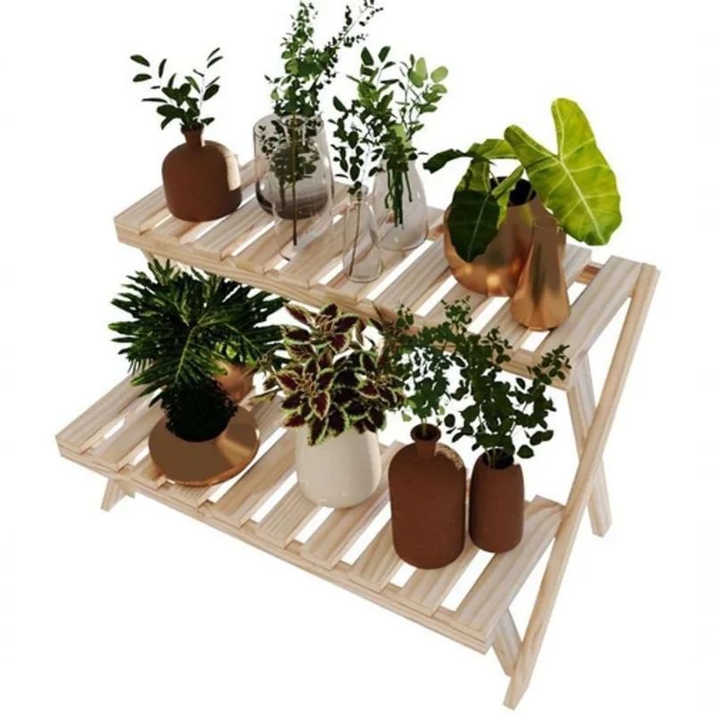 Estante Pinus Dupla Design Escadinha Treliça Multiuso - TECHNOX