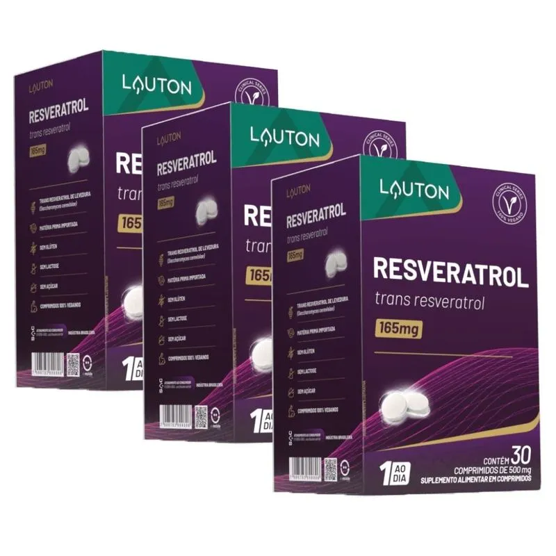 KIT 3X Trans-Resveratrol 165mg 30 comprimidos - Lauton