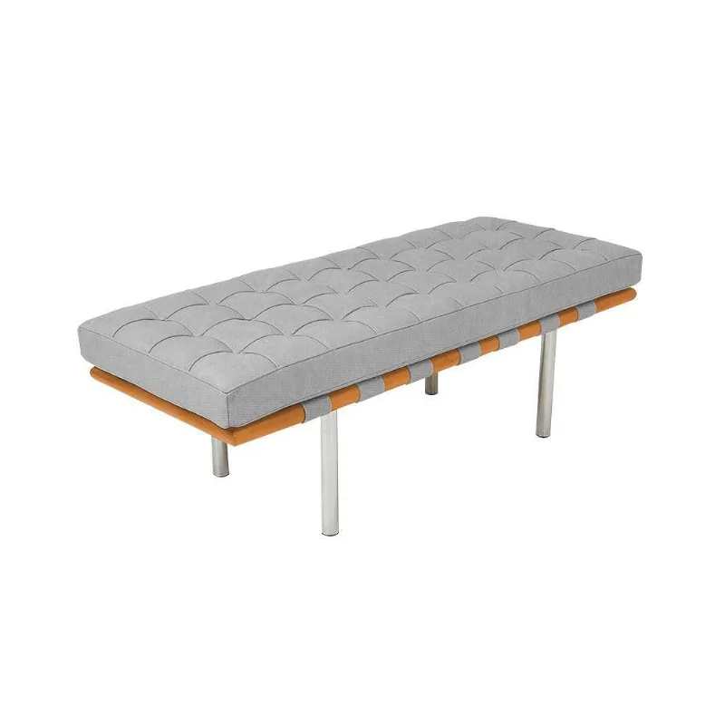 Banco Capri Barcelona 1,80m Suede Cinza