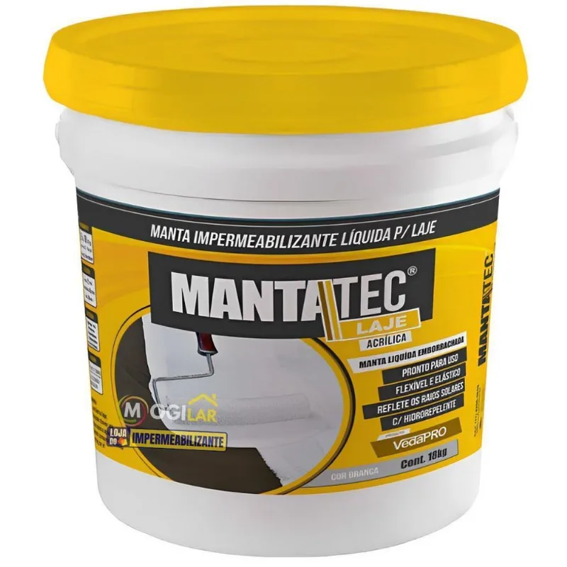 Manta Líquida Emborrachada 12kg Impermebilizante Branca Laje