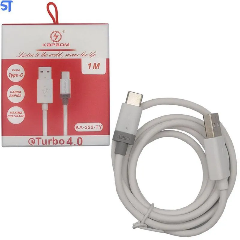 Cabo USB 3 em 1 Metal e Nylon - 100cm - Preto