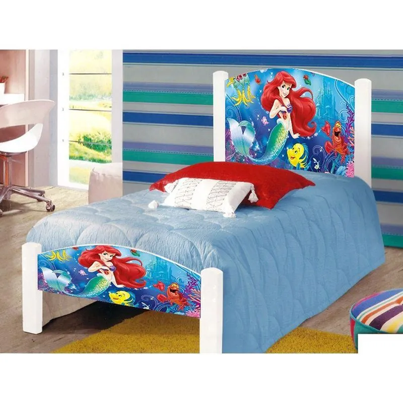 Cama Solteiro Infantil Sereia Branco