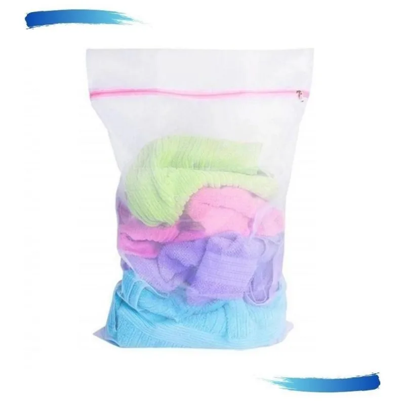 Kit 5 Saco Para Lavar Roupas 50x40 Delicadas Com Ziper