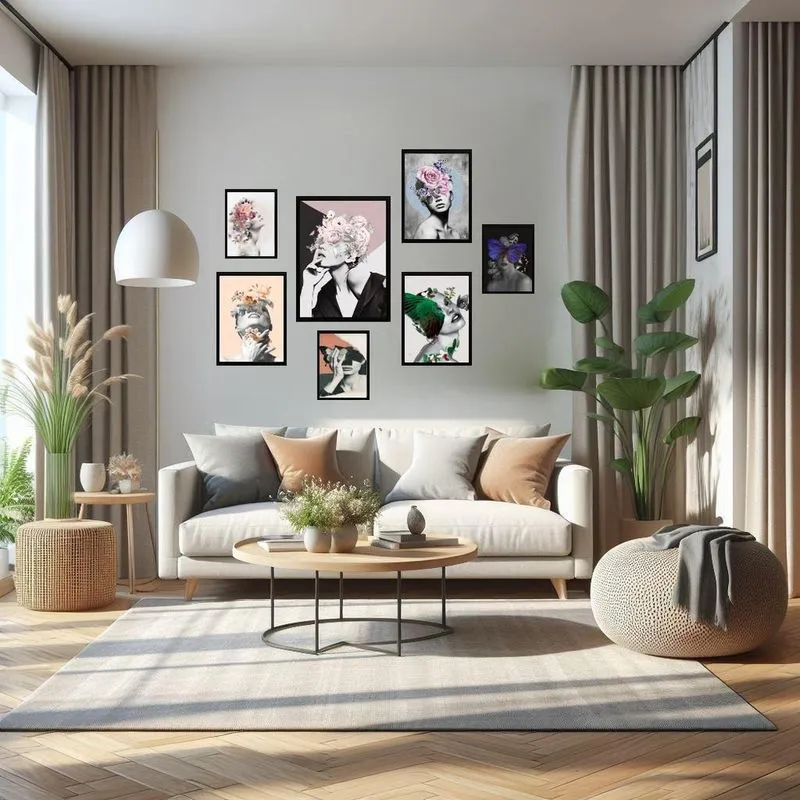 Kit 7 Quadros Decorativos Mulheres Surrealismo