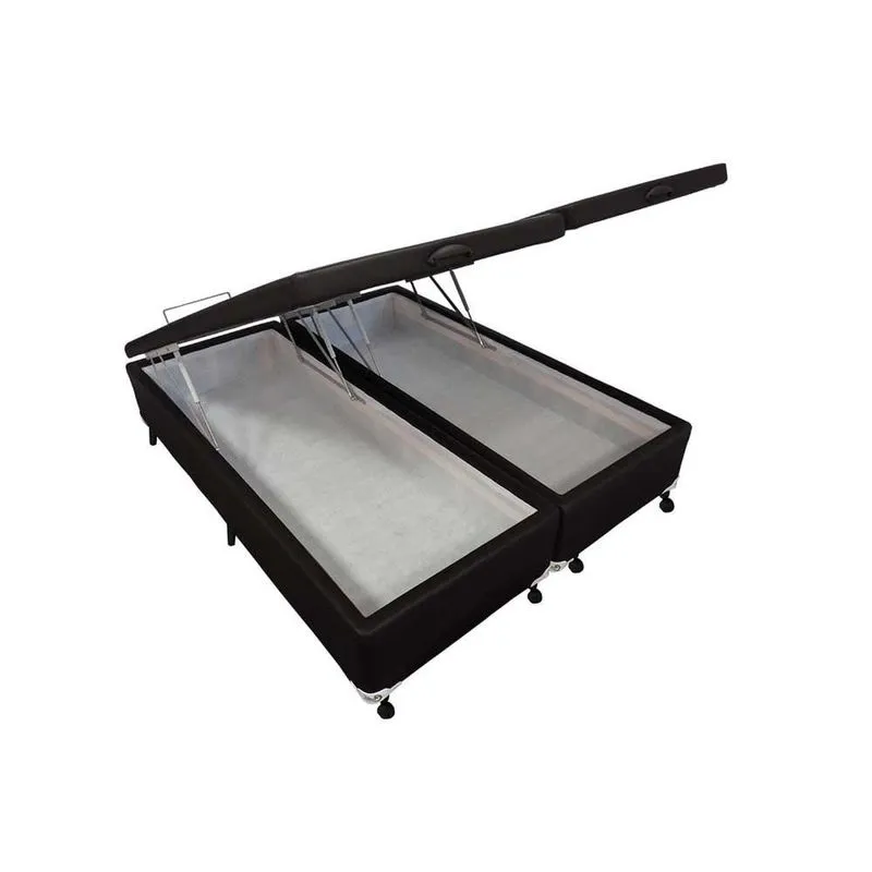 Cama Box Baú Queen Courano Black New (158x198x35 (2 uni 79X198)) - Castor