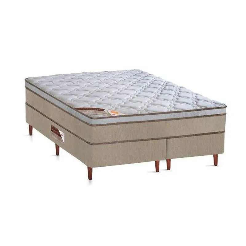 Cama Box + Colchão Castor King Innovation One Face Hibrido 193x203x54cm