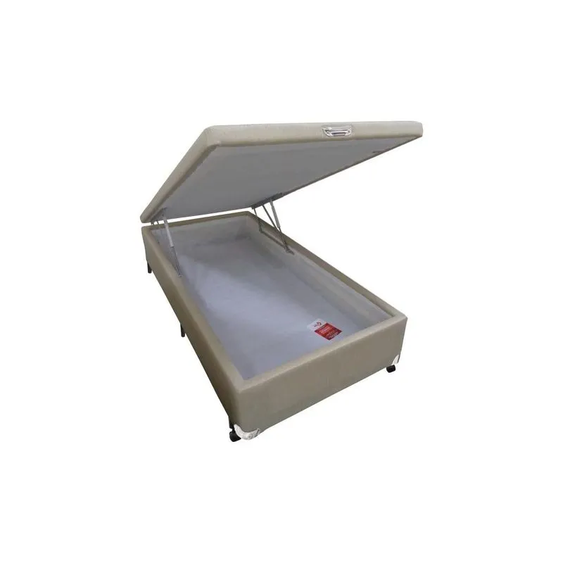 Cama Box Baú Solteiro Linho Clean (88x188x35) - Castor