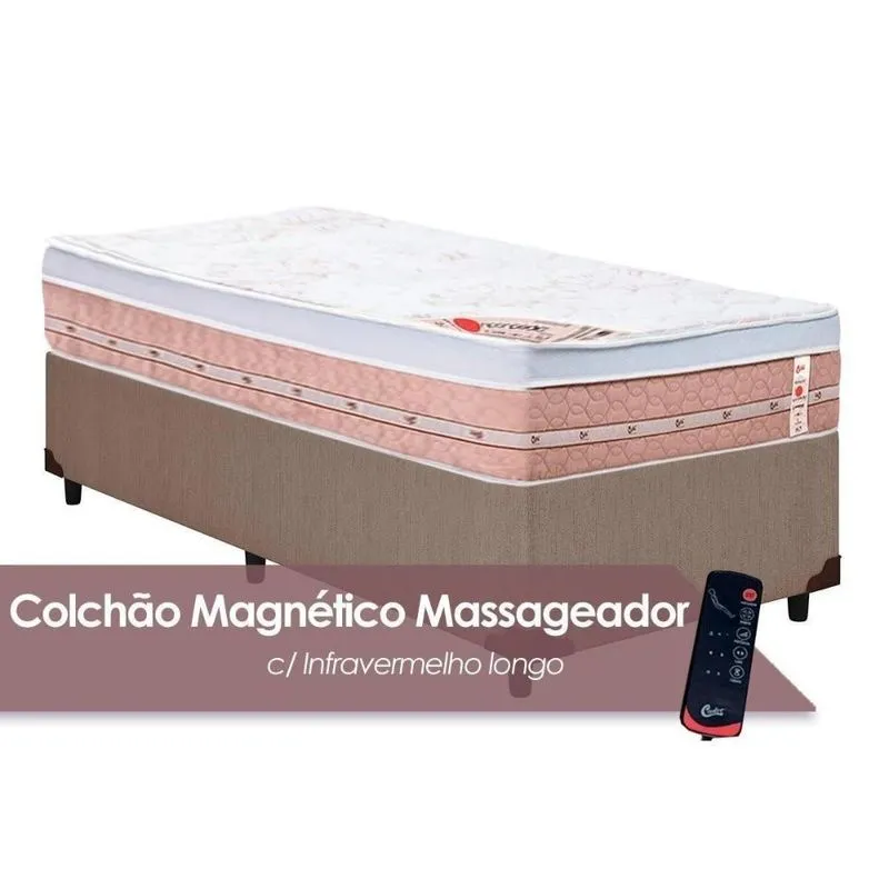 Cama Box Solteiro Tecnopedic Premium Niponpedic Magnético C Vibro Massagem Molas Bonnel Pillow Top