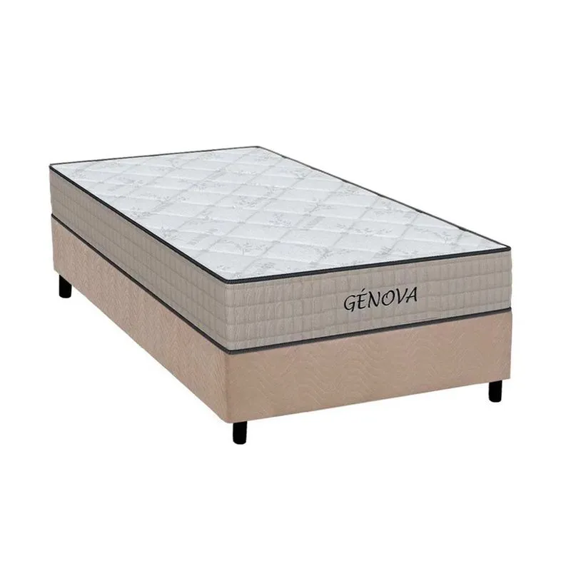Conjunto Box Solteiro: Colchão Espuma Orthoflex D45 Genova + Base CRC Suede Clean (88x188)