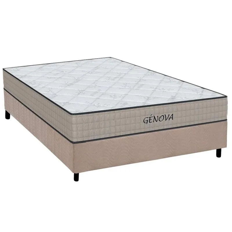 Conjunto Box Casal: Colchão Espuma Orthoflex D45 Genova + Base CRC Suede Clean (138x188)