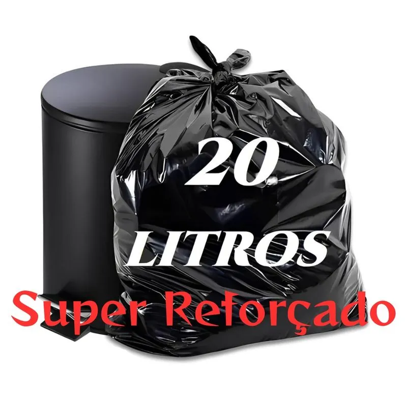 Saco lixo 20 L preto super reforçado esp. 0,14 5KG