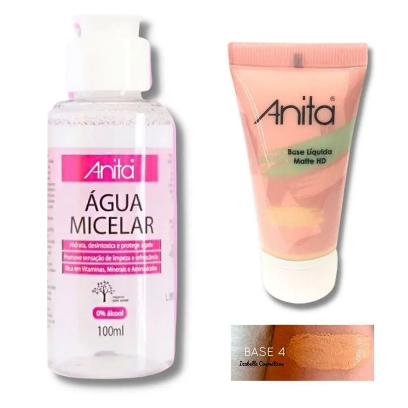 Água Micelar E Base Líquida Matte 4 Hd Anita