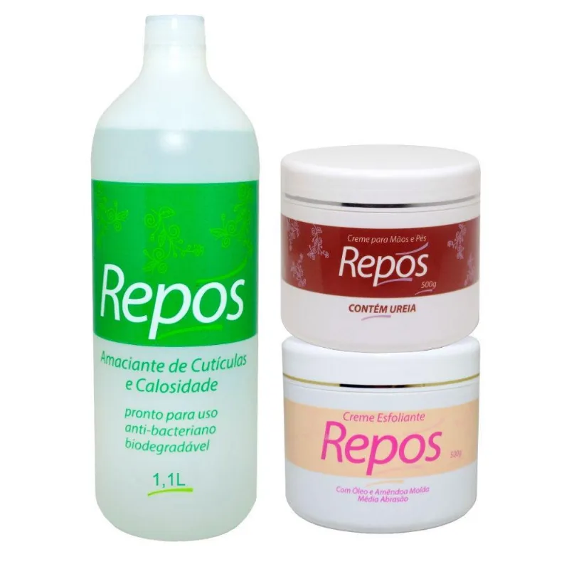 Amaciante 1,1 Litros + Ureia 500gr + Esfoliante 500gr Repos
