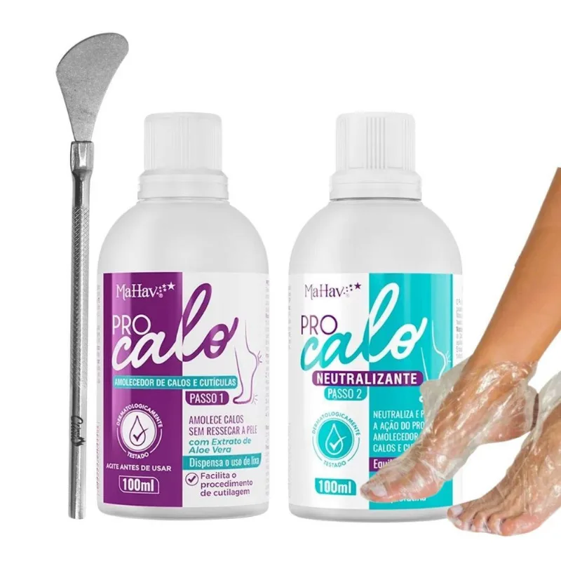 Kit Pro Calo Mahav + Espátula Santa Clara + Botinha Plástica