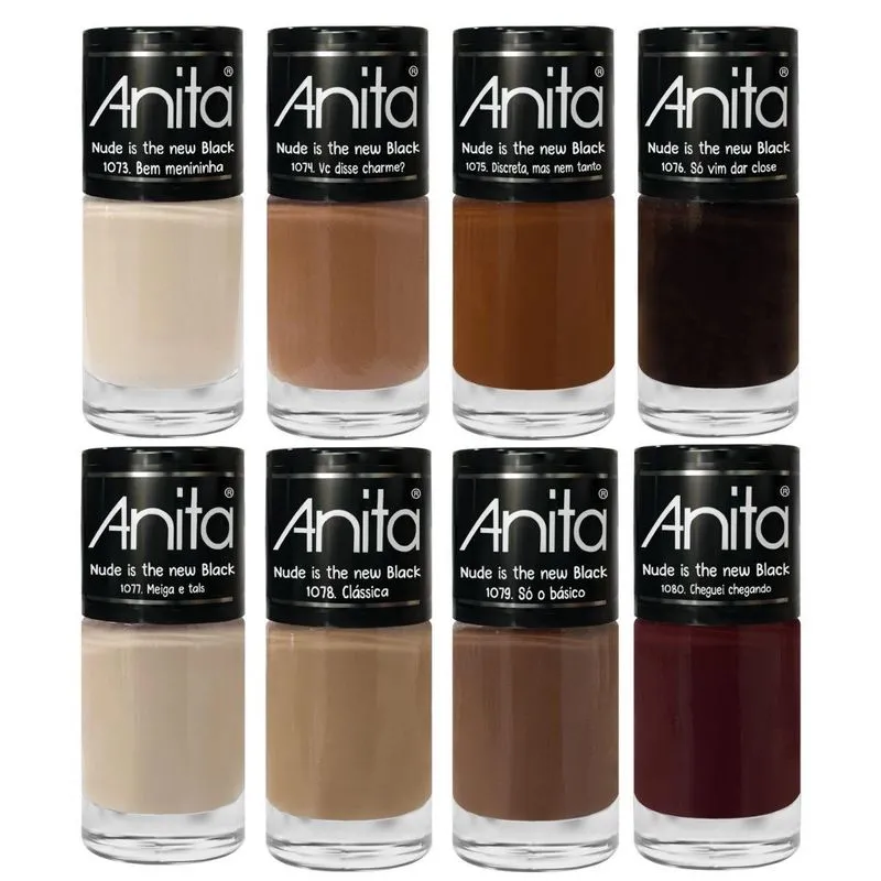 8 Esmaltes Nova Coleção Nude Is The New Black Anita 10ml
