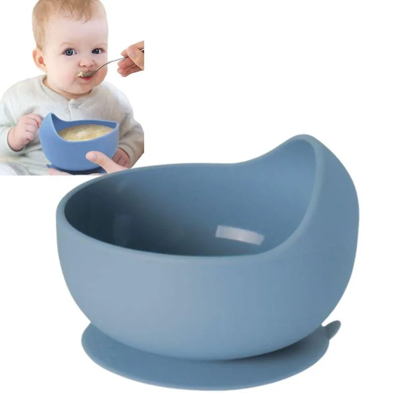 Bow Tigela Para Papinha Em Silicone E Ventosa Antiqueda Azul