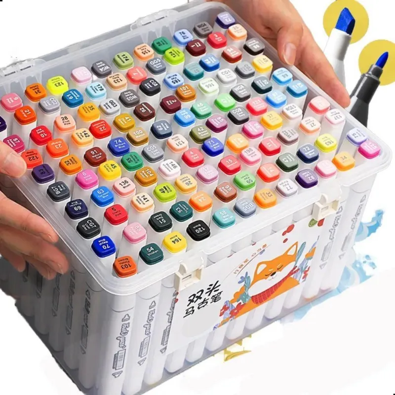Canetinha Marcador Maleta Acrilica 80 Cores