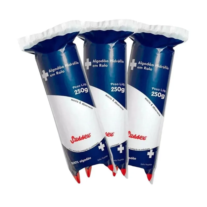 Kit 3 Pacotes Algodão Limpeza Facial Maquiagem 250g
