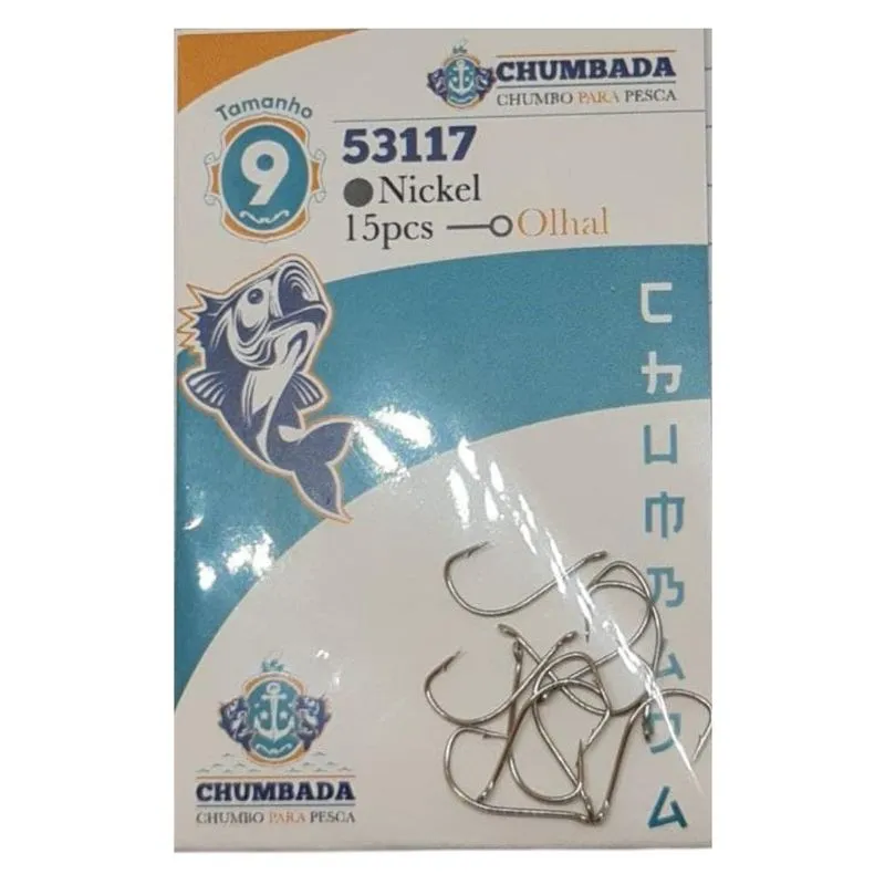 Chumbada Anzol 53117 N 9 Olhal Cor Níquel Pct 15un