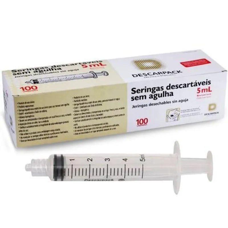 Seringa Desc 05ml S/ag Lock Descarpack Kit Com 5und