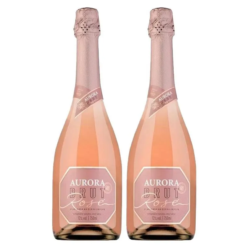 Kit 2 Garrafas Espumante Aurora Brut Rosé 750ml