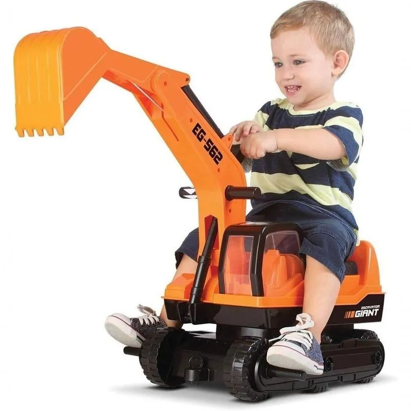 Trator Giant Escavator Infantil Suporta Ate 50kg Multicor Roma Jensen
