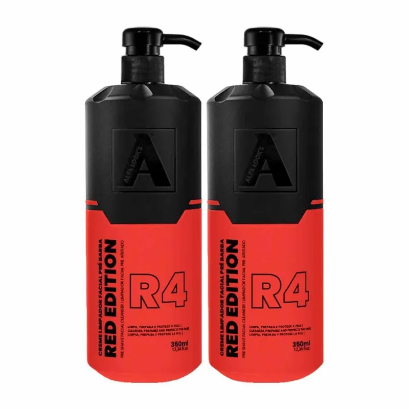 Kit 2x Creme Pré Barba Red Edition R4 350ml Alfa Look's