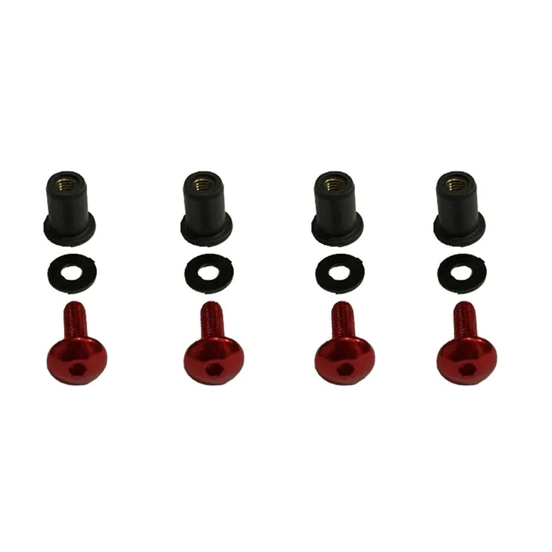 Parafusos Aluminio Vermelho Com Bucha Bolha Nc 700 Kit 4