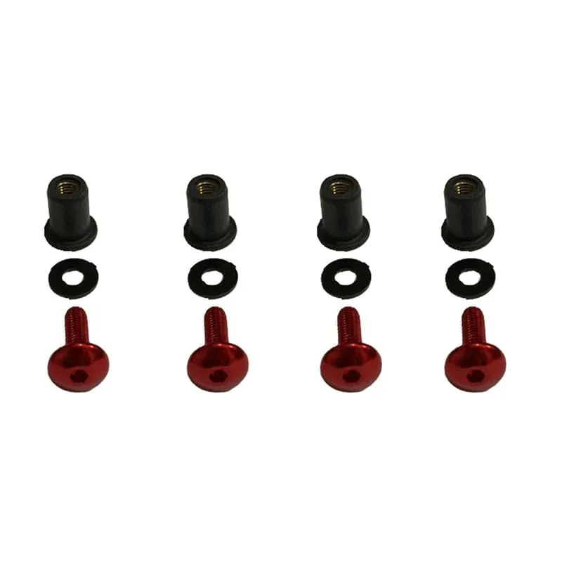 Parafusos Aluminio Vermelho Com Bucha Bolha Tenere 250 Kit4