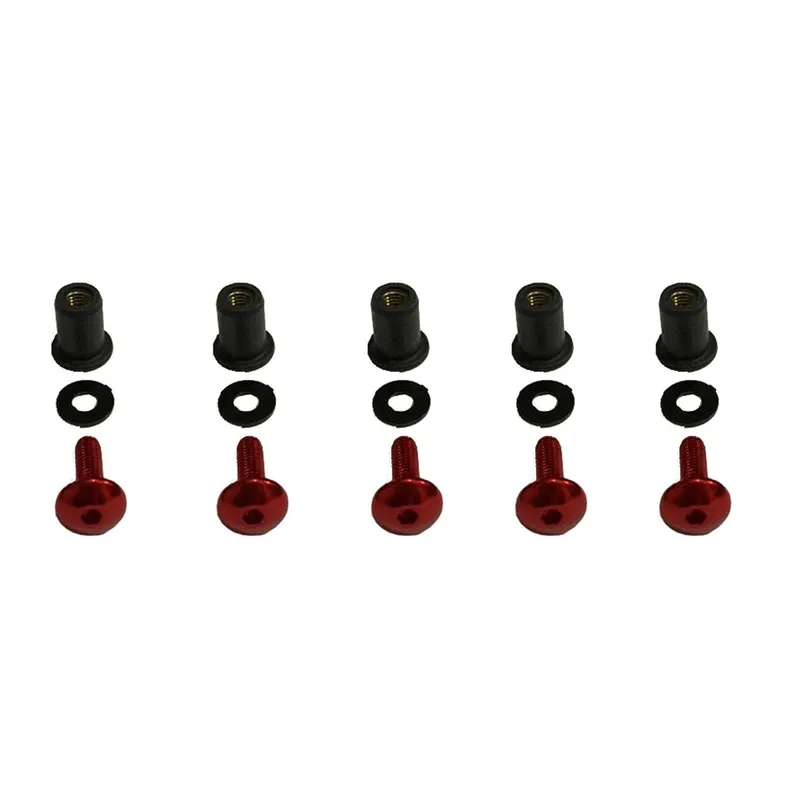 Parafuso Aluminio Vermelho Com Bucha Bolha Tenere 600 2 Farois Kit 5