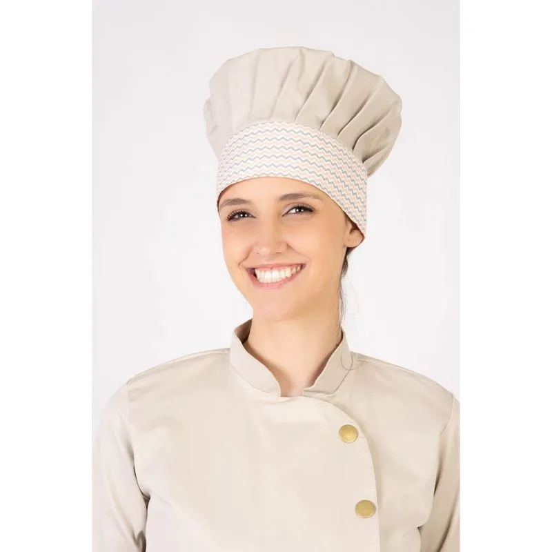 Mestre Cuca Feminino Sumaia p/ cozinha Areia + Ziguezague Pequeno