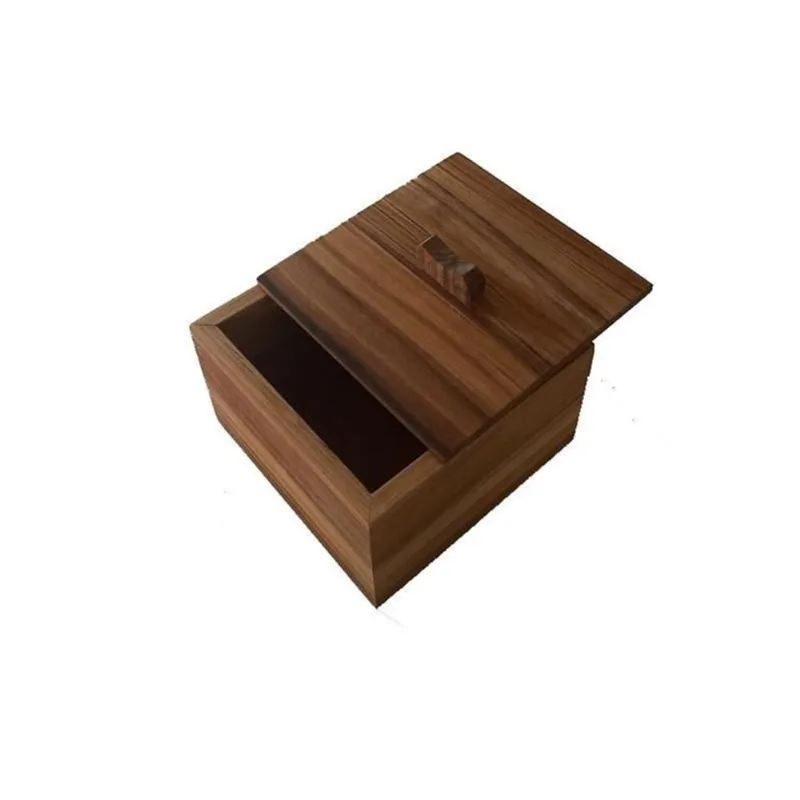 Saleiro De Madeira Com Tampa 15x10x11cm Oestewood