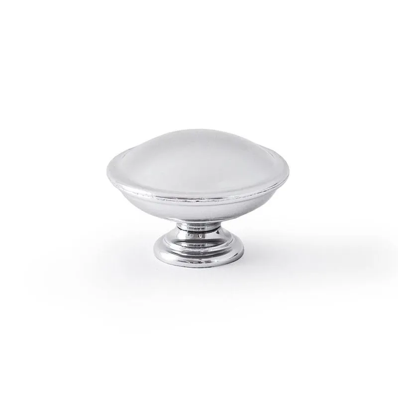 Puxador Redondo Latão Metal Móveis Porta Gaveta Prata 10un