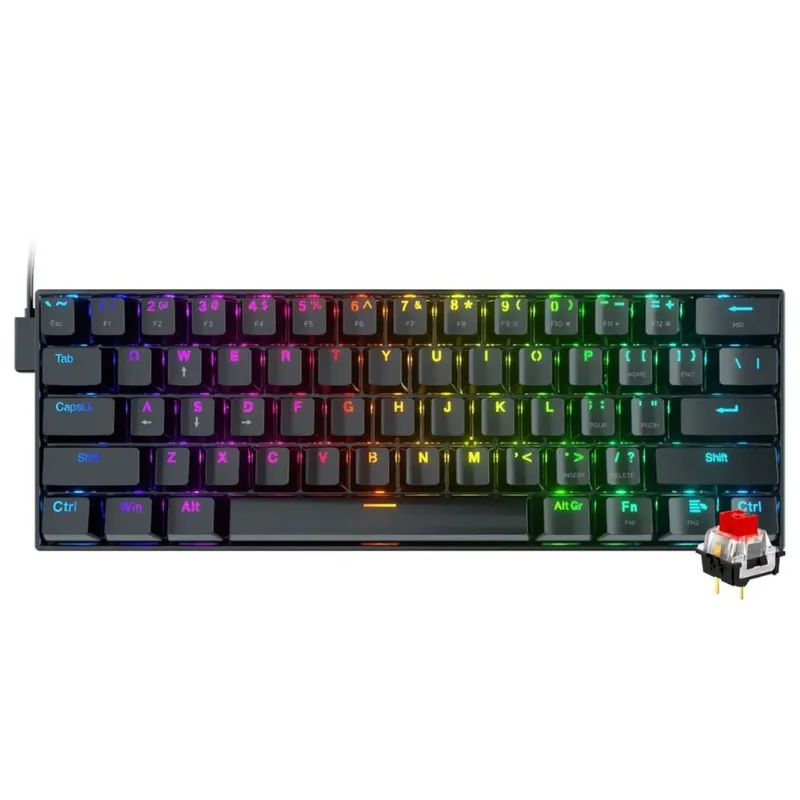 Teclado Gamer Mecânico Redragon K630rgb Dragonborn Usb / Rgb / Inglês - Preto