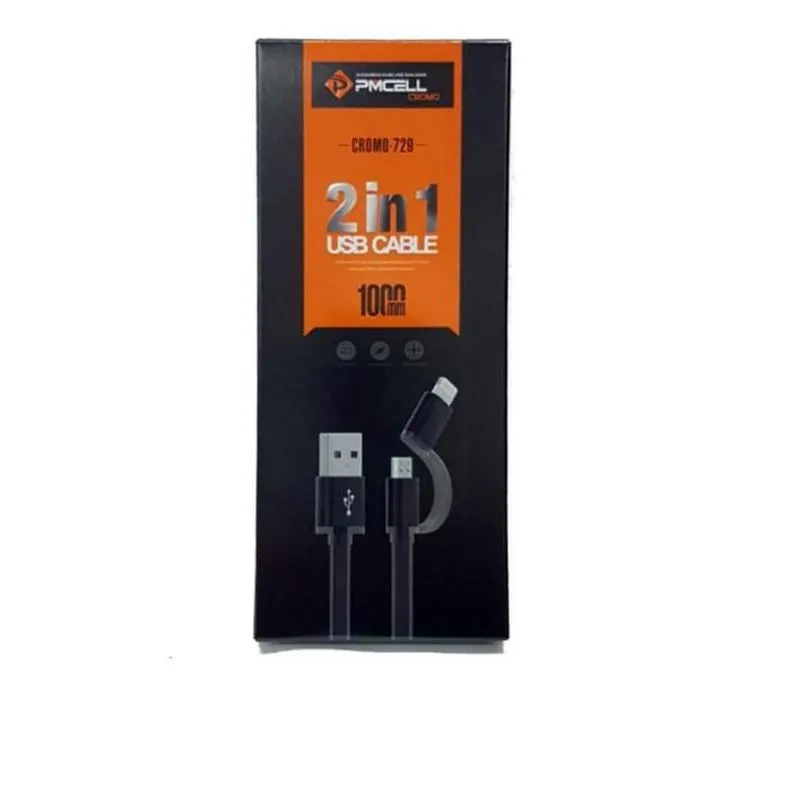 Cabo Celular 2 Em 1 - Micro Usb V8 + Lightning Iphone Cb-31