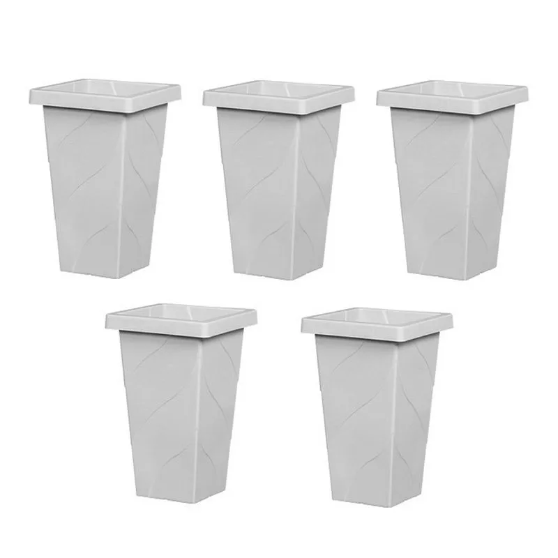 5 Vasos Para Plantas Coluna Quadrado 13 Lts Marmorizado