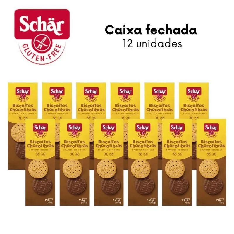 Kit Biscoito Chocofibras Digestive Dr. Schar 150g - Caixa C