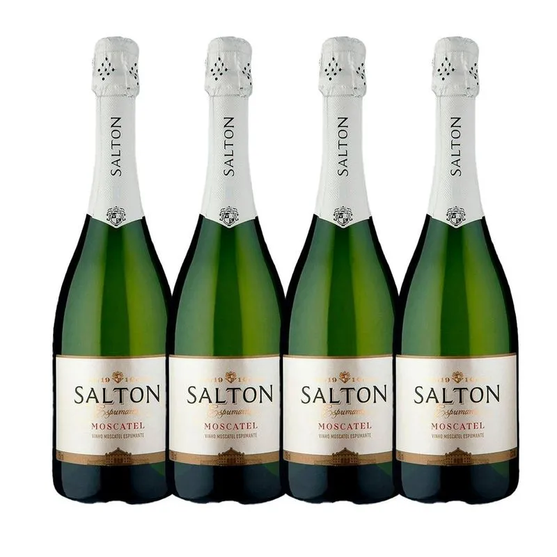 Kit 4 Garrafas Espumante Brasileira Salton Moscatel 750ml