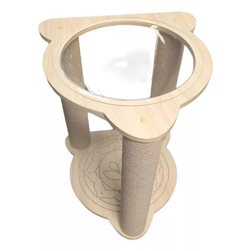 Arranhador Gatos Com Caminha Transparente Pure Cupula 40 Cm