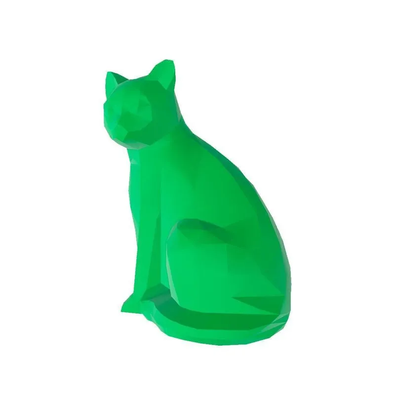 Gato Pelô Curto Geometrico Pet Verde