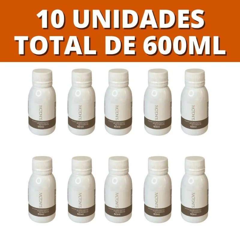 Kit 10 Unidades Das Soluções Autobronzeantes Sunglow 60 Ml