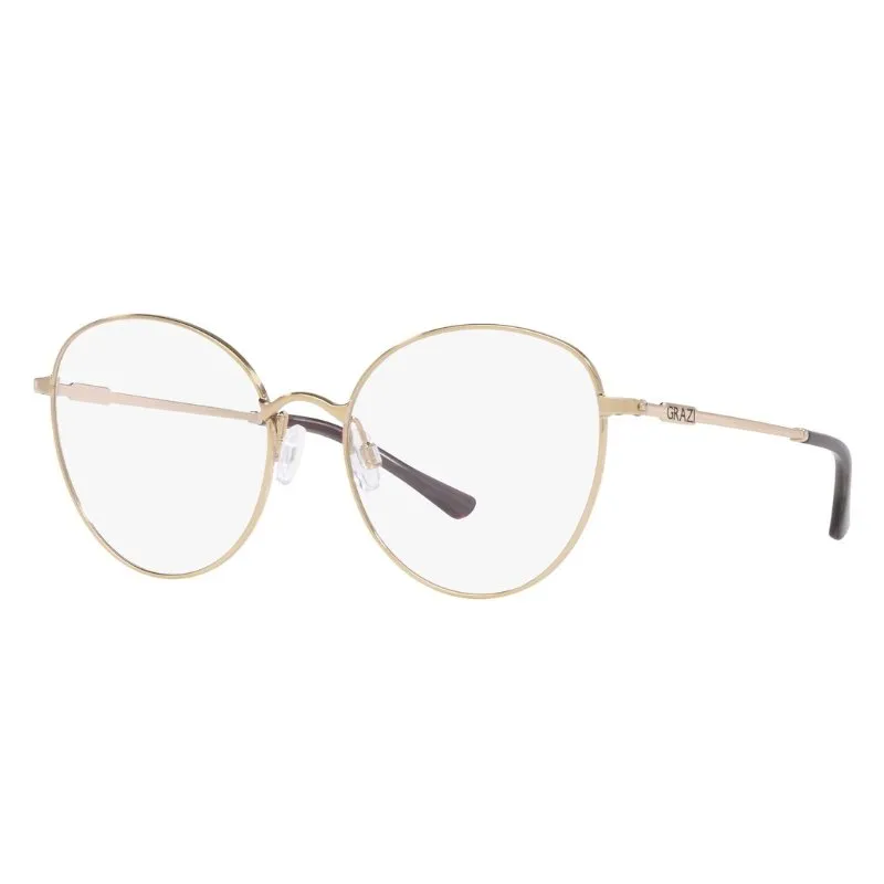 Óculos de Grau Feminino Grazi GZ1023 Metal Dourado Rose