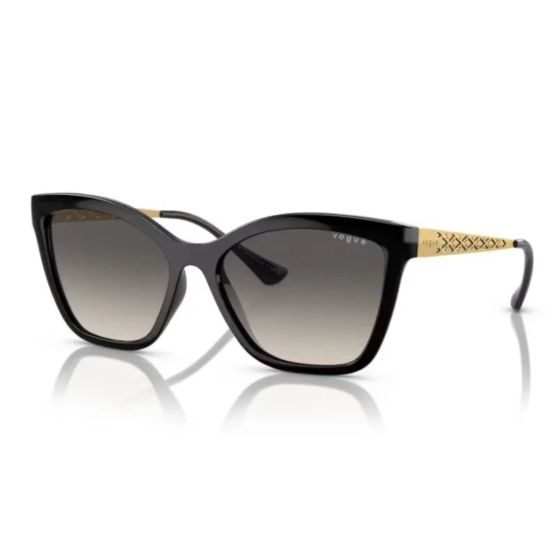 Óculos de Sol Feminino Vogue VO5504SL Preto Brilho com Dourado