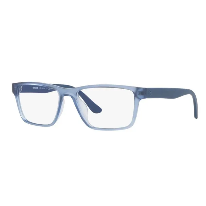Armação de Óculos de Grau Masculino Tecnol Retangular TN3095U Cor Azul Translúcido Fosco Armação de Óculos de Grau Masculino Tecnol Retangular TN3095U Cor A