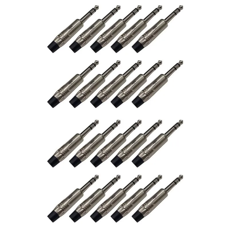 Kit 20 Plug P10 Estéreo Linha Profissional Amphenol Hj139