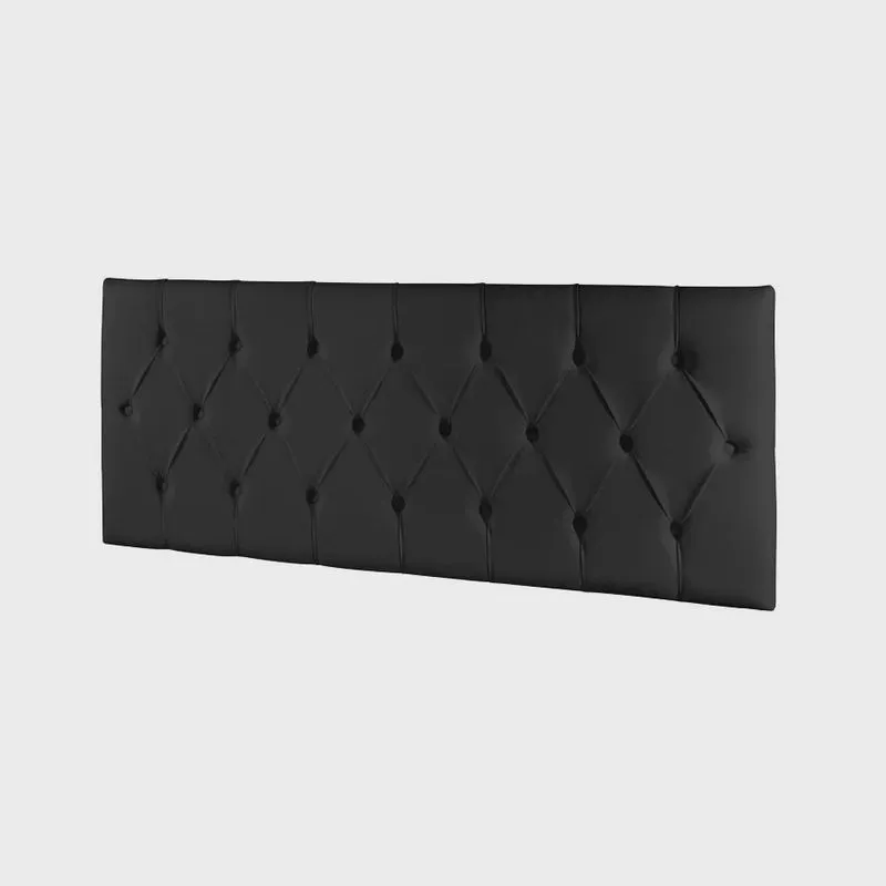 Cabeceira Estofada Cama Box Casal 140 cm x 56 cm Alice Preto - E E Móveis