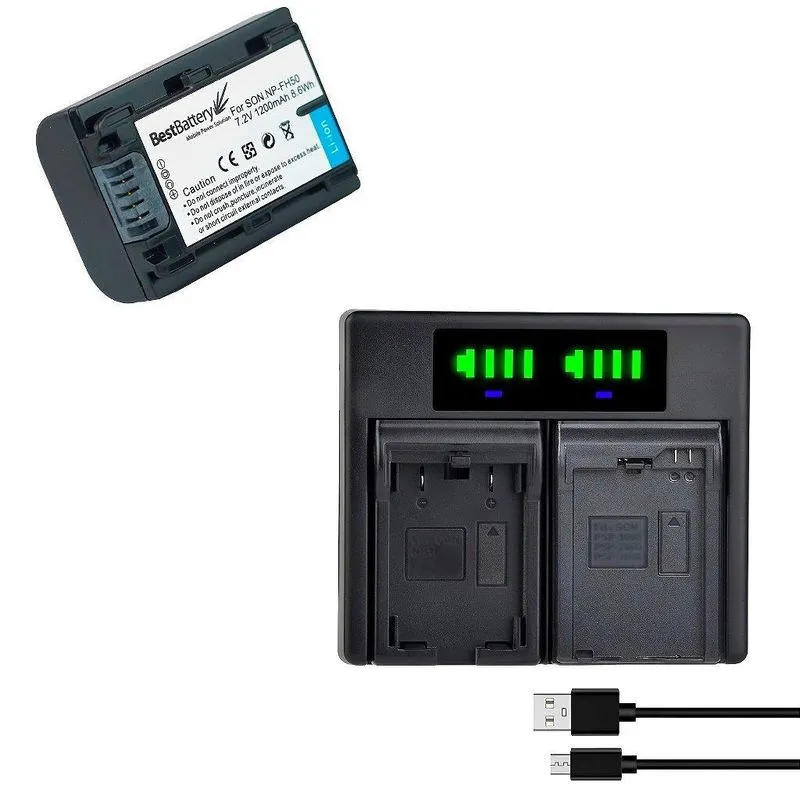 Kit 1 Bateria Np-fh50 Sony Dsc-hx100v Dslr-a290 A380 A390