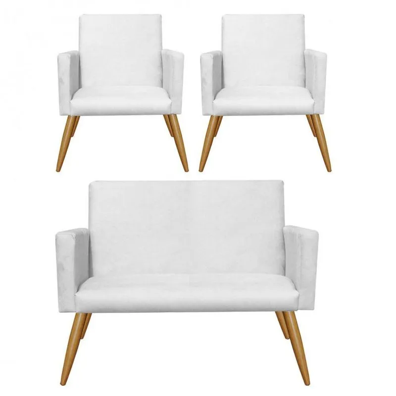 Kit 2 Poltrona E Namoradeira Nina Corino Branco