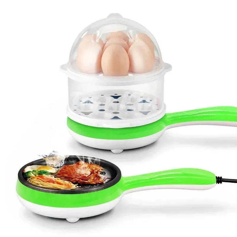 Cozedor De Ovos Frigideira Elétrica Antiaderente 110v Verde